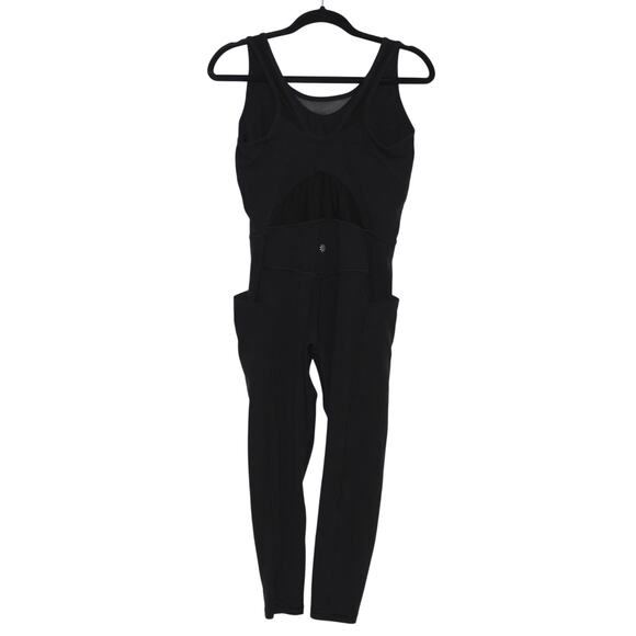 Athleta Salutation Mesh 7/8 Bodysuit Black Size Large - Picture 9 of 12